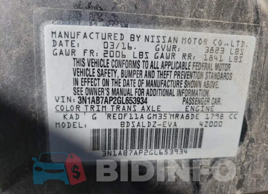 3N1AB7AP2GL653934 Photo# 13