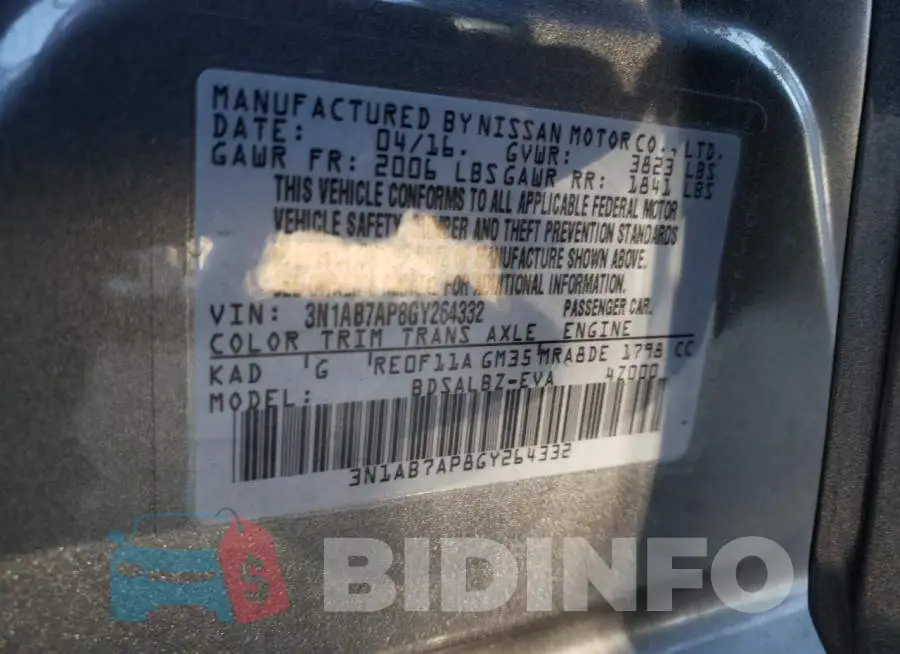 3N1AB7AP8GY264332 Photo# 12