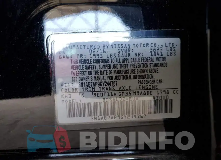 3N1AB7AP9GY244767 Photo# 12