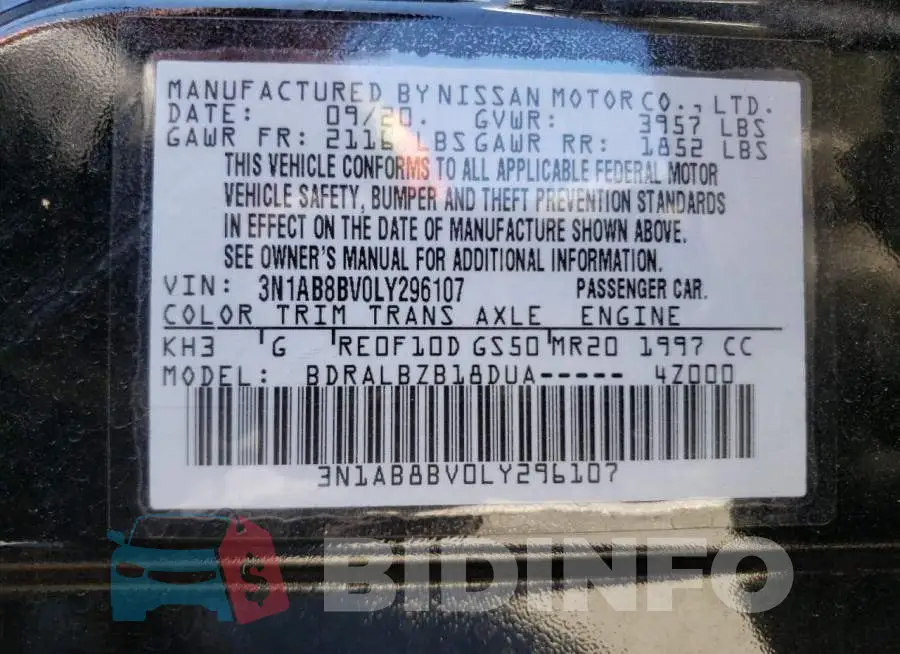 3N1AB8BV0LY296107 Photo# 12