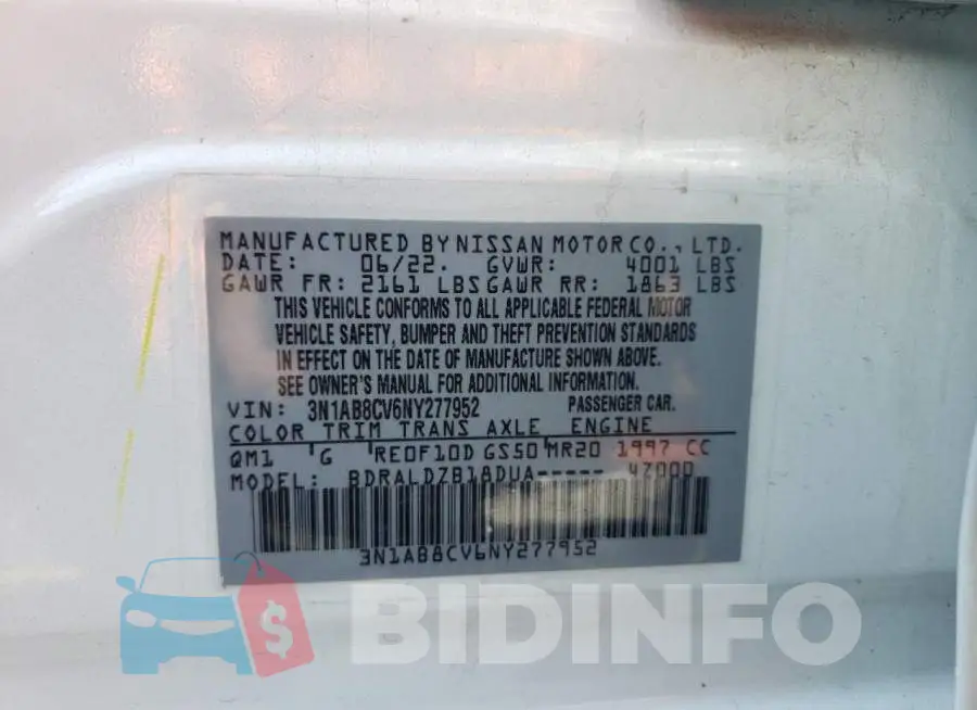 3N1AB8CV6NY277952 Photo# 12