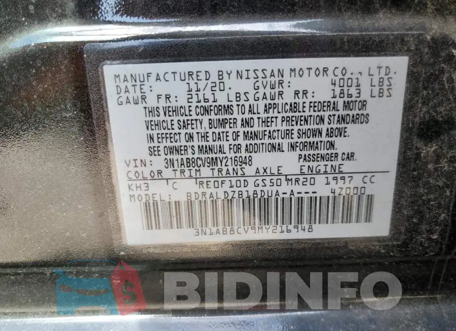 3N1AB8CV9MY216948 Photo# 12