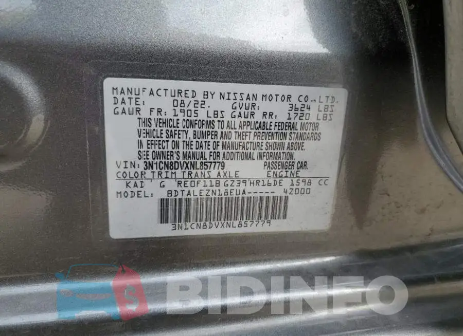 3N1CN8DVXNL857779 Photo# 12