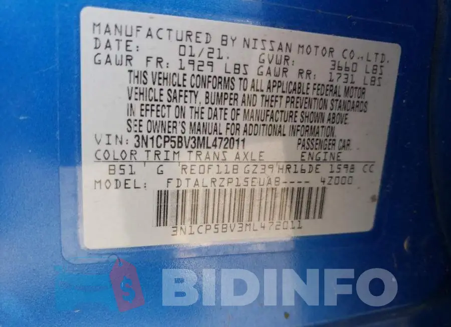 3N1CP5BV3ML472011 Photo# 12