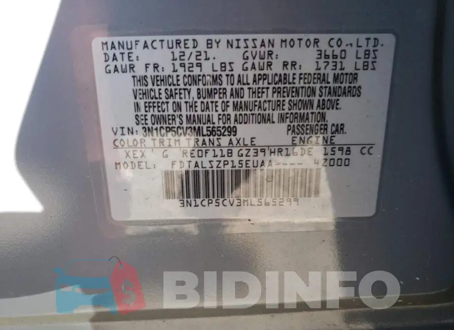 3N1CP5CV3ML565299 Photo# 12