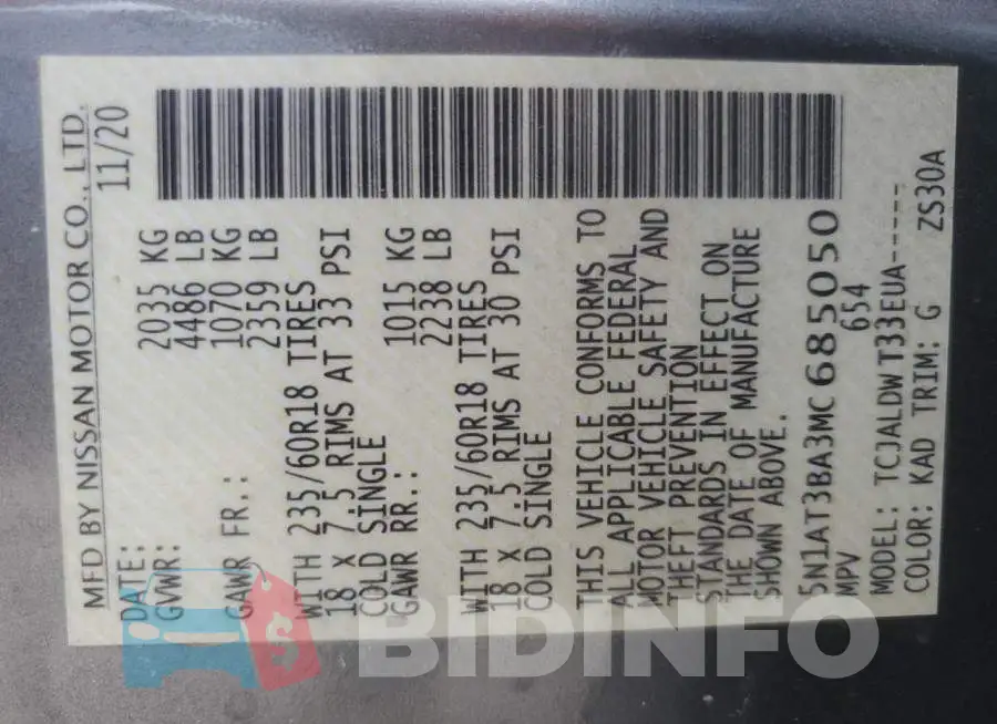 5N1AT3BA3MC685050 Photo# 13