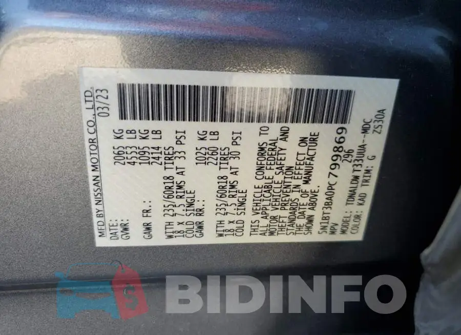 5N1BT3BA0PC799869 Photo# 14