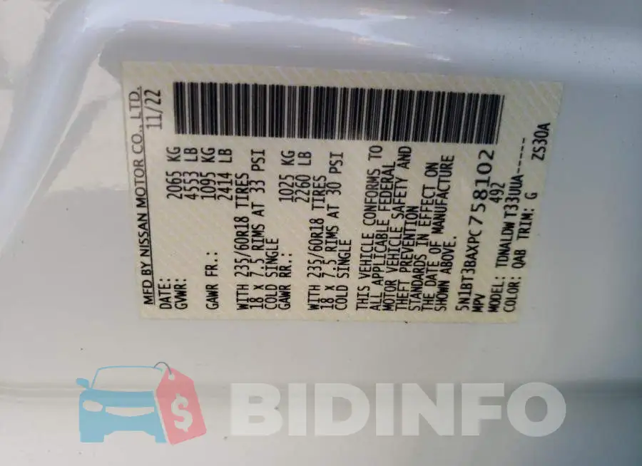 5N1BT3BAXPC758102 Photo# 14