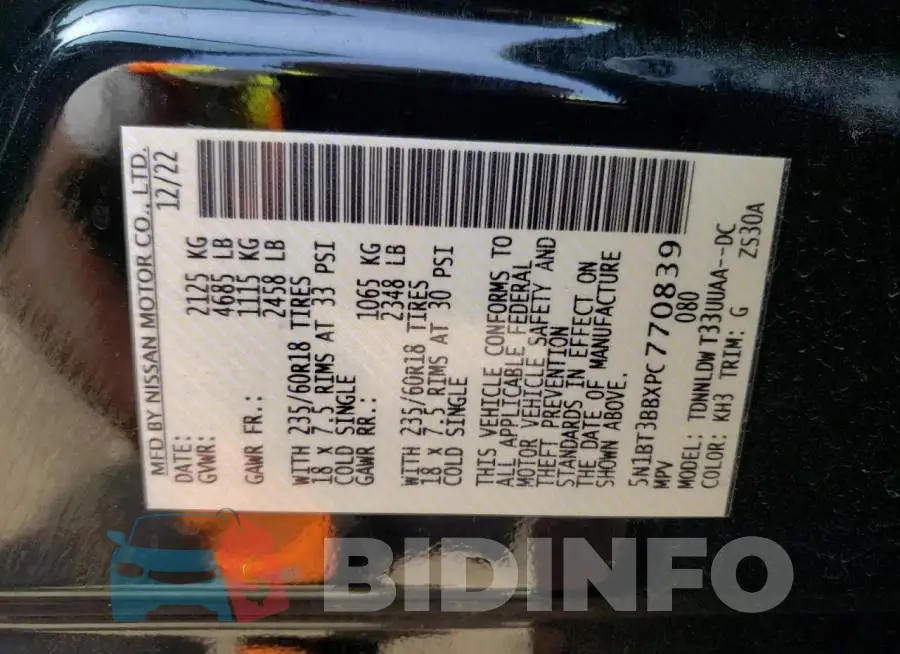 5N1BT3BBXPC770839 Photo# 13