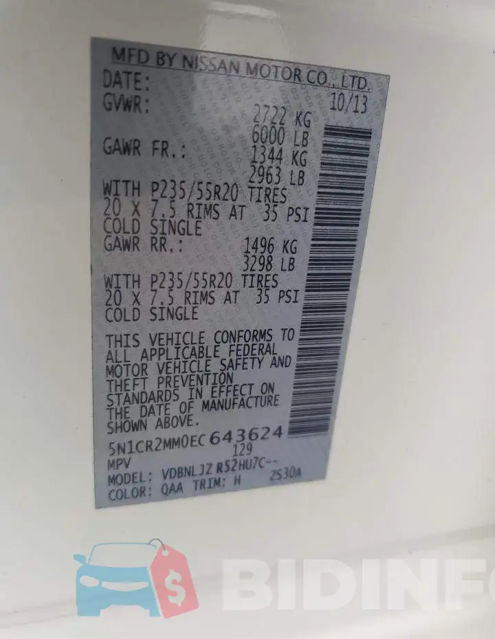 5N1CR2MM0EC643624 Photo# 12