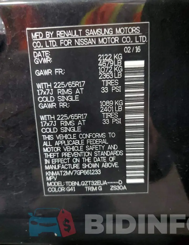 KNMAT2MV7GP661233 Photo# 12