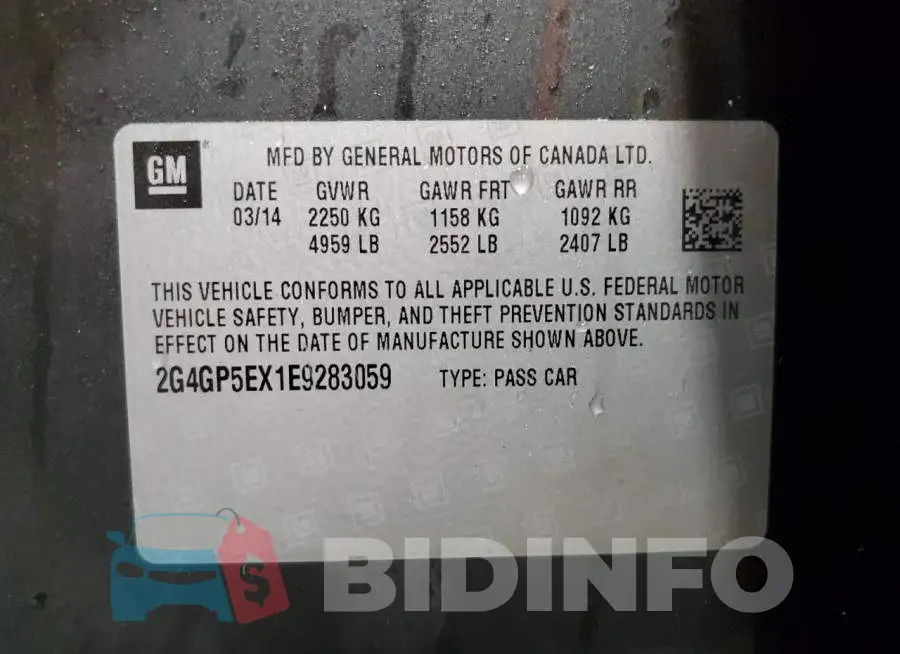 2G4GP5EX1E9283059 Photo# 12
