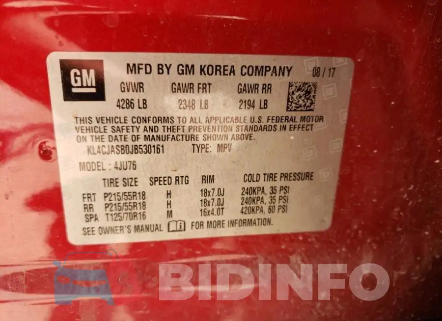KL4CJASB0JB530161 Photo# 13