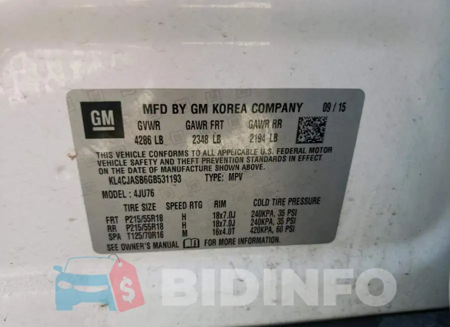 KL4CJASB6GB531193 Photo# 12