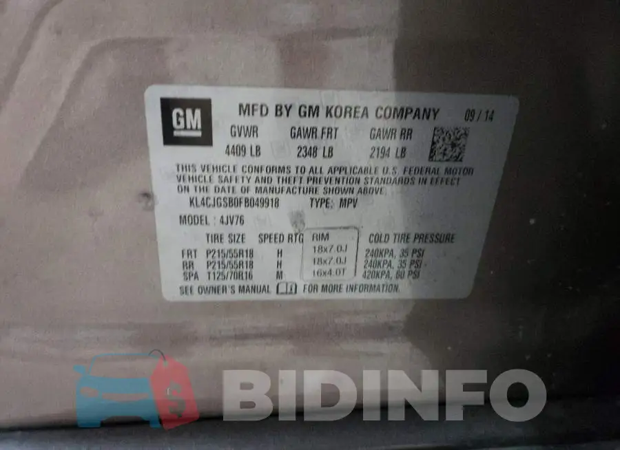 KL4CJGSB0FB049918 Photo# 13