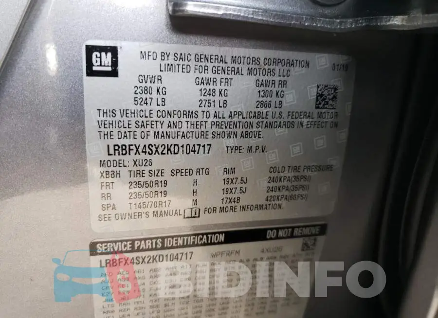 LRBFX4SX2KD104717 Photo# 13