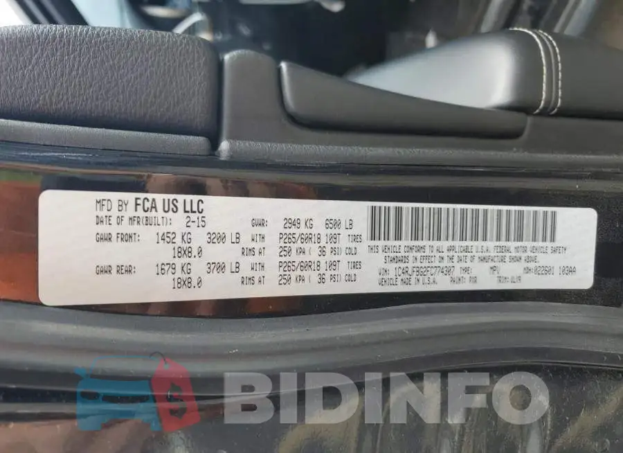 1C4RJFBG2FC774307 Photo# 12