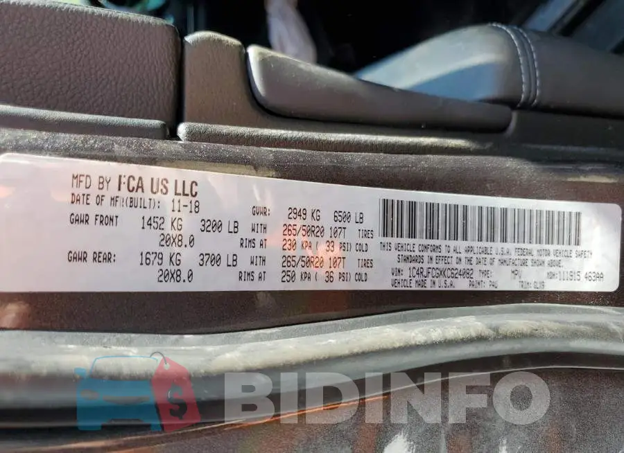 1C4RJFCGXKC624082 Photo# 12