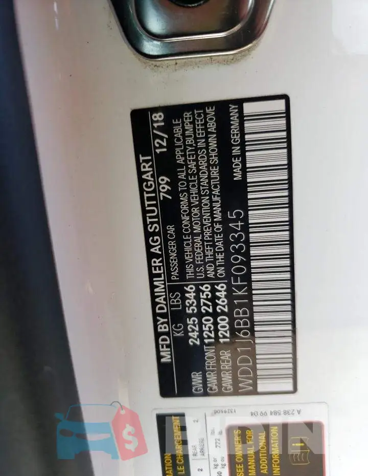 WDD1J6BB1KF093345 Photo# 12