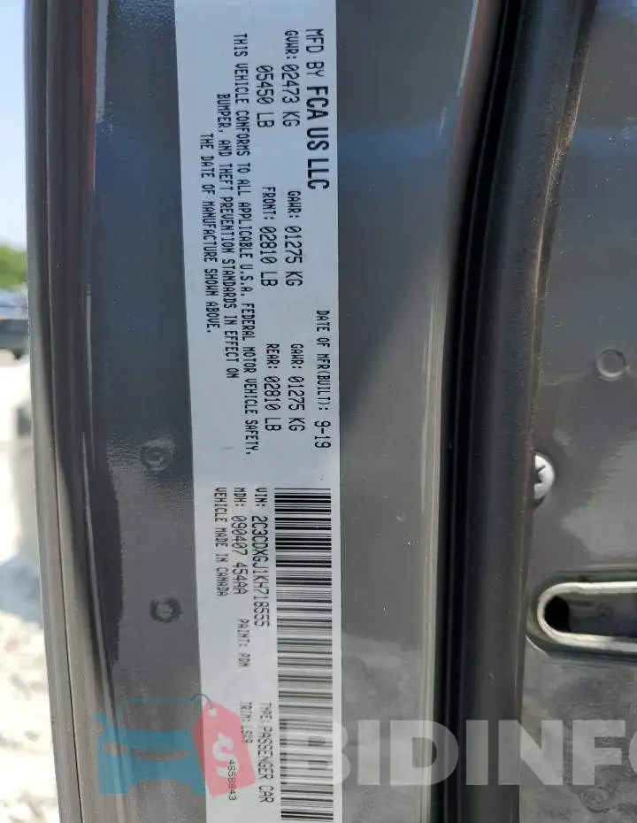 2C3CDXGJ1KH718555 Photo# 12