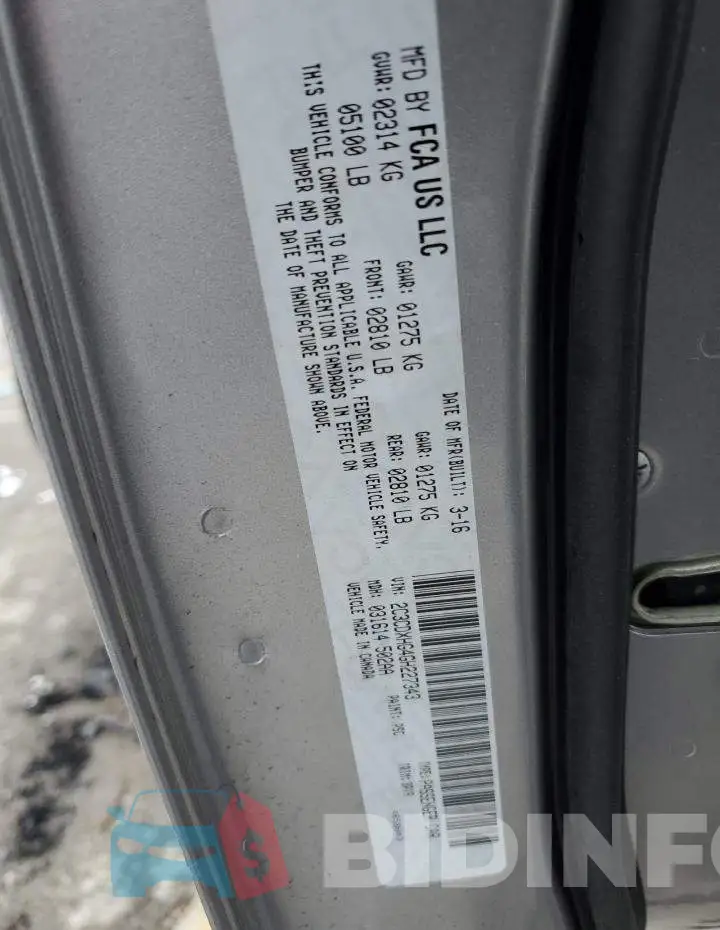 2C3CDXHG4GH227343 Photo# 12