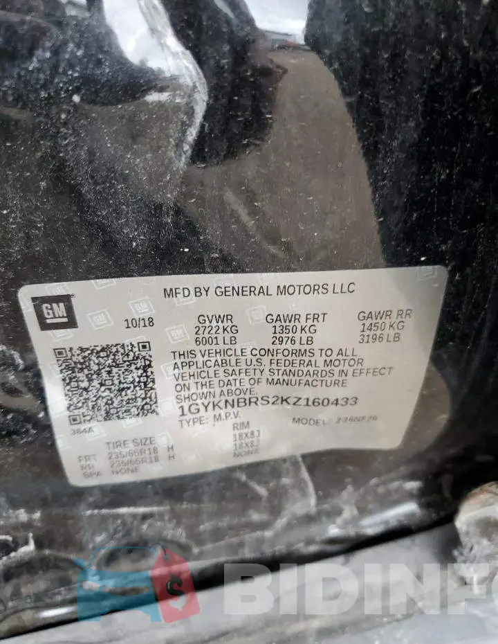 1GYKNBRS2KZ160433 Photo# 13