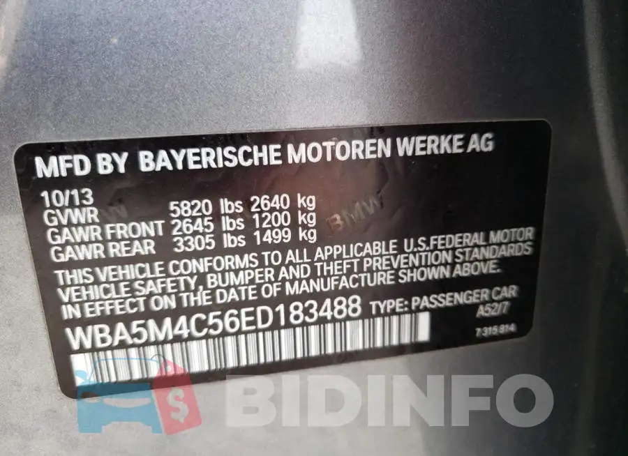 WBA5M4C56ED183488 Photo# 12