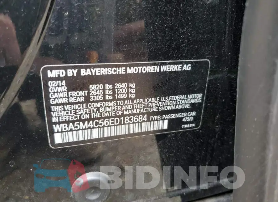 WBA5M4C56ED183684 Photo# 12