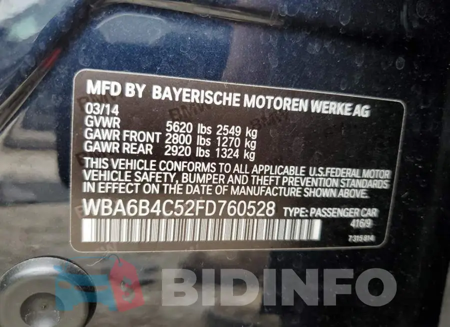 WBA6B4C52FD760528 Photo# 12