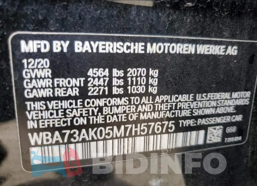 WBA73AK05M7H57675 Photo# 12