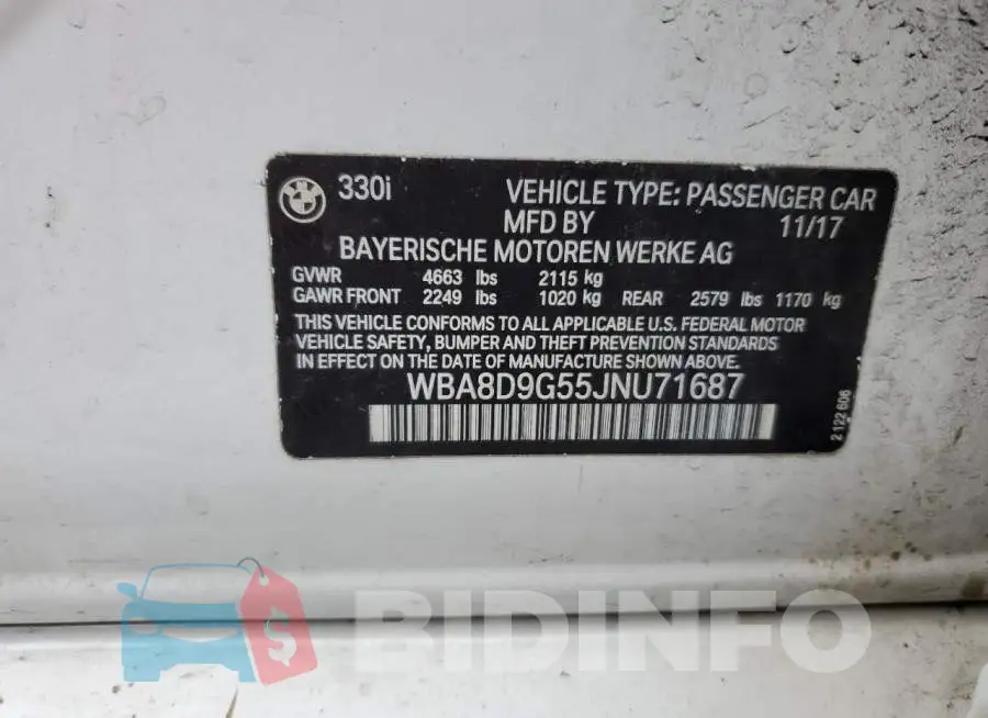 WBA8D9G55JNU71687 Photo# 12