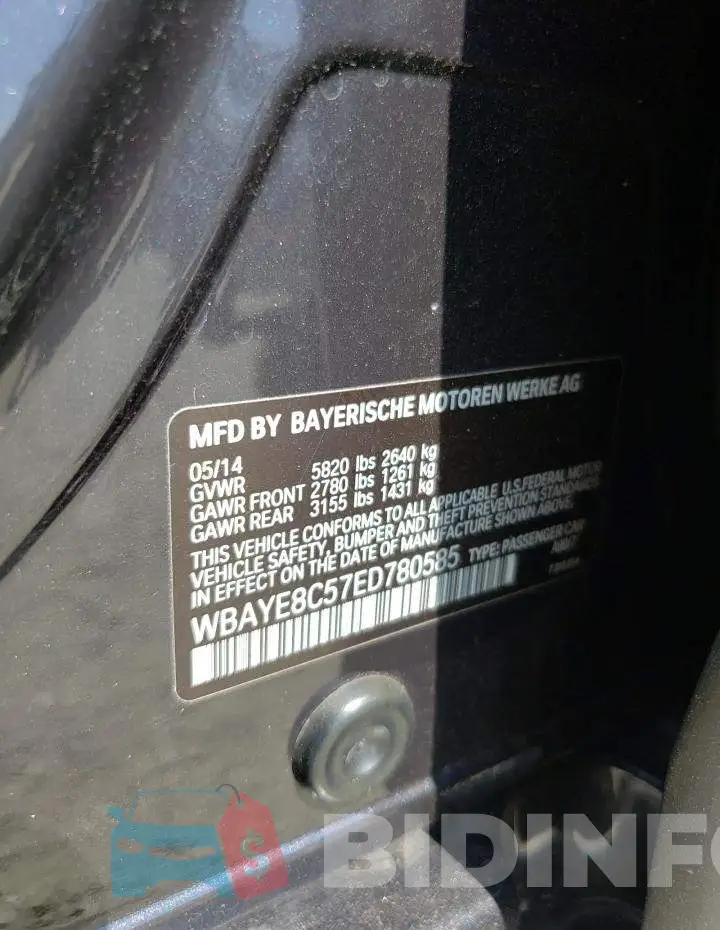 WBAYE8C57ED780585 Photo# 12