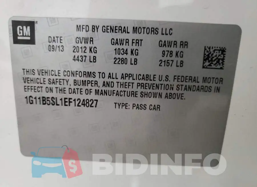 1G11B5SL1EF124827 Photo# 12