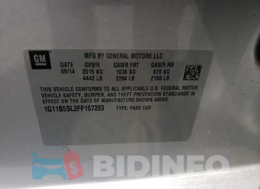 1G11B5SL2FF167283 Photo# 13