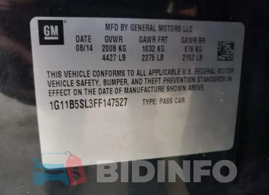 1G11B5SL3FF147527 Photo# 10