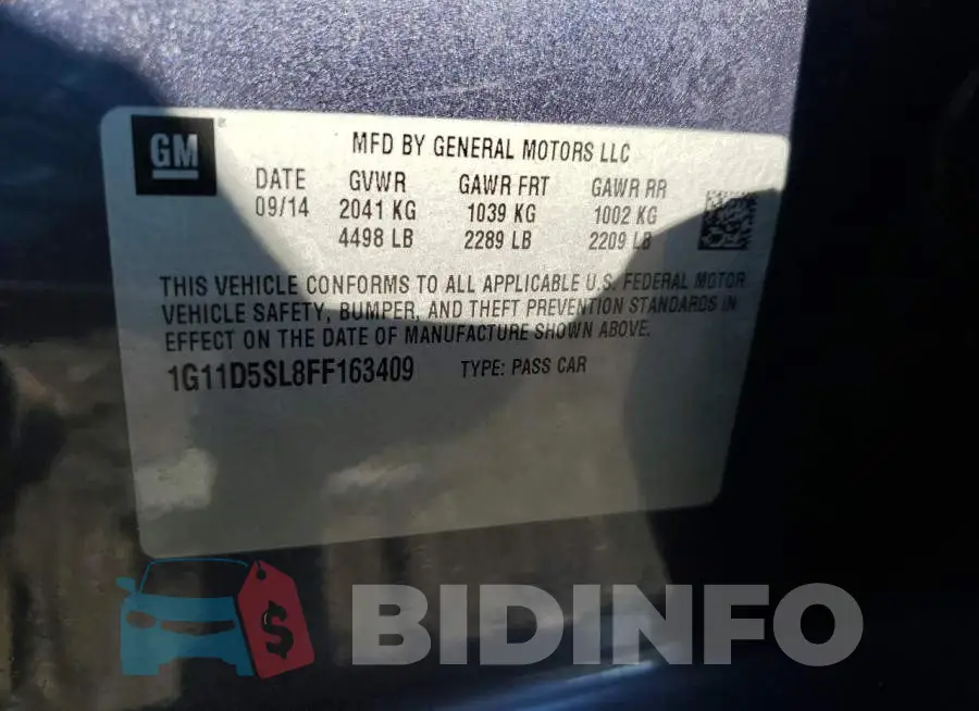 1G11D5SL8FF163409 Photo# 12