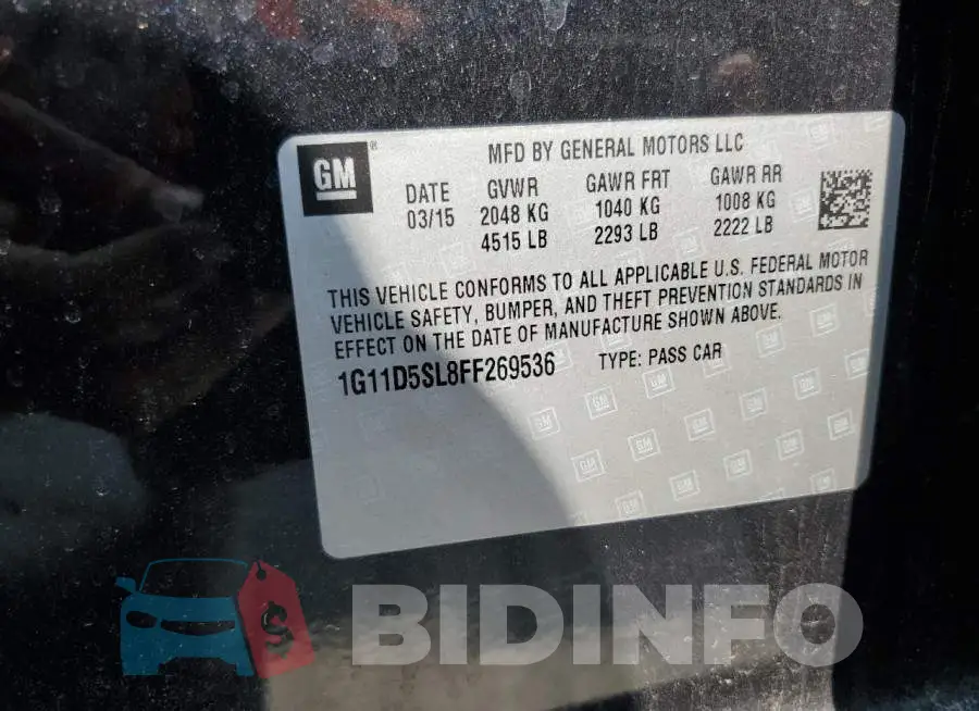 1G11D5SL8FF269536 Photo# 12