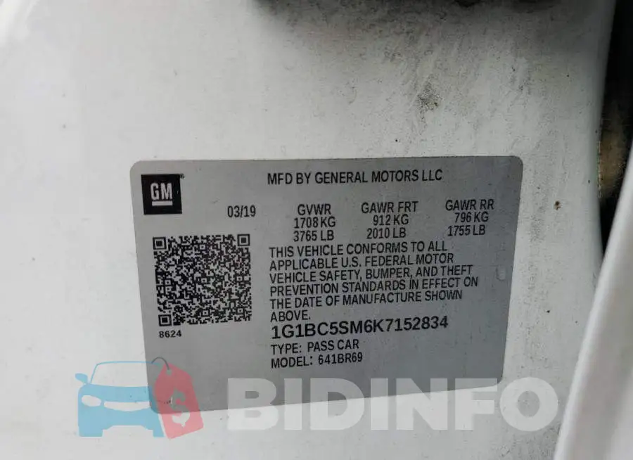 1G1BC5SM6K7152834 Photo# 12