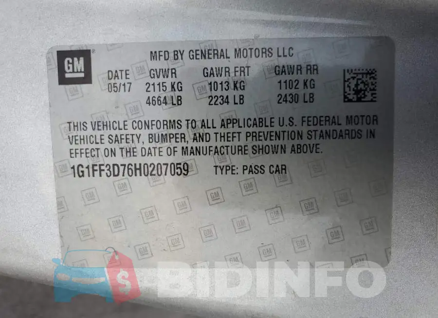 1G1FF3D76H0207059 Photo# 12
