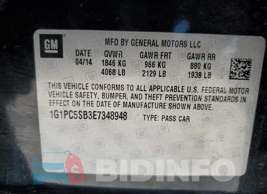 1G1PC5SB3E7348948 Photo# 12