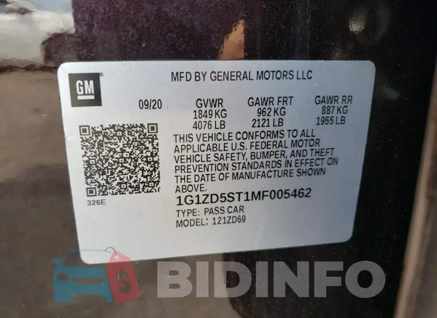 1G1ZD5ST1MF005462 Photo# 12