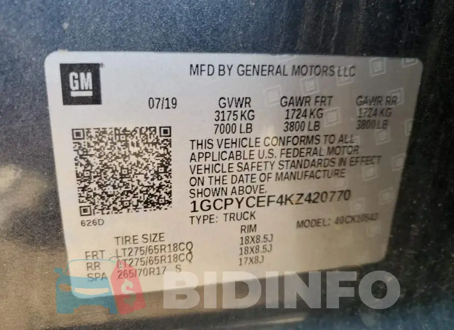 1GCPYCEF4KZ420770 Photo# 12