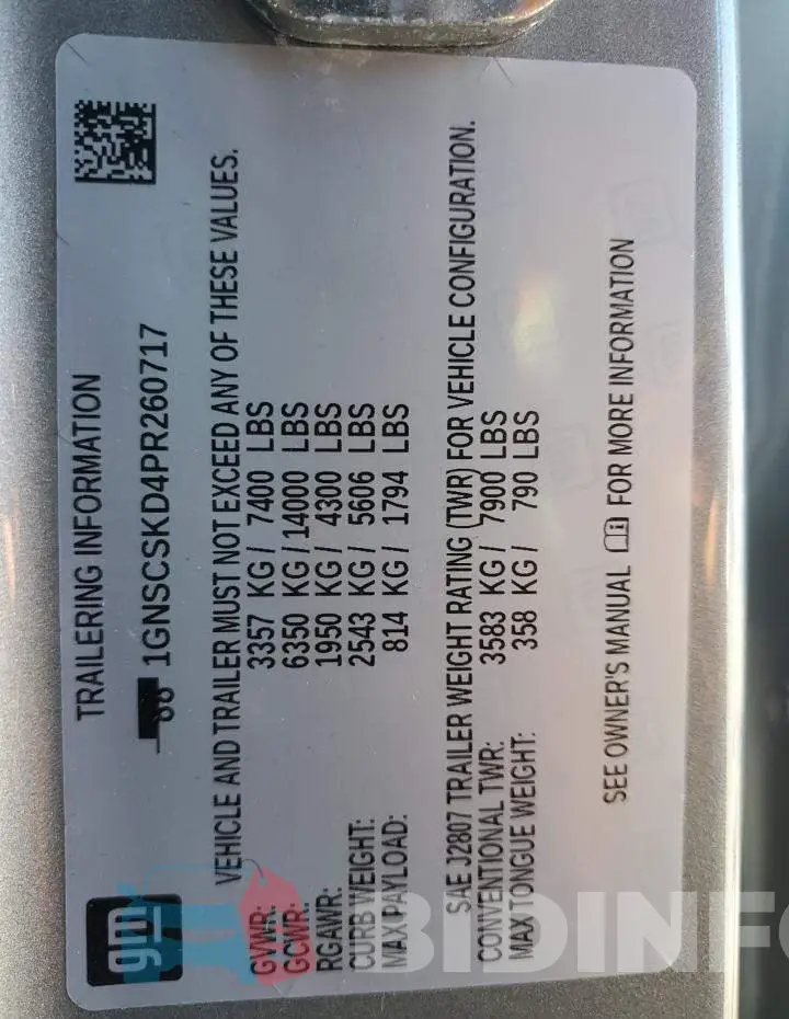 1GNSCSKD4PR260717 Photo# 13