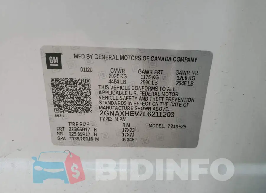2GNAXHEV7L6211203 Photo# 12