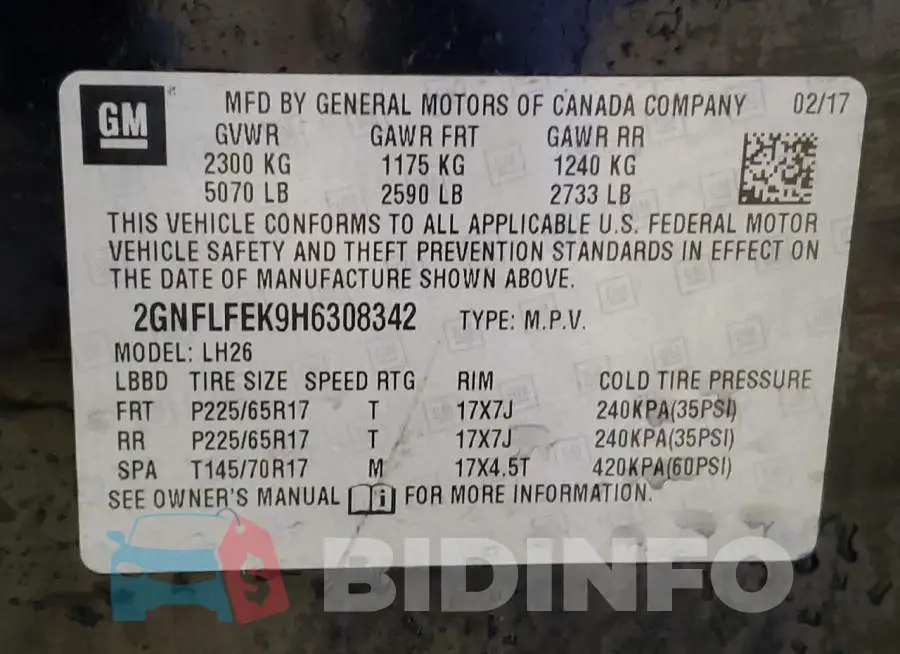2GNFLFEK9H6308342 Photo# 13
