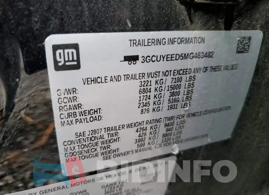 3GCUYEED5MG463482 Photo# 12