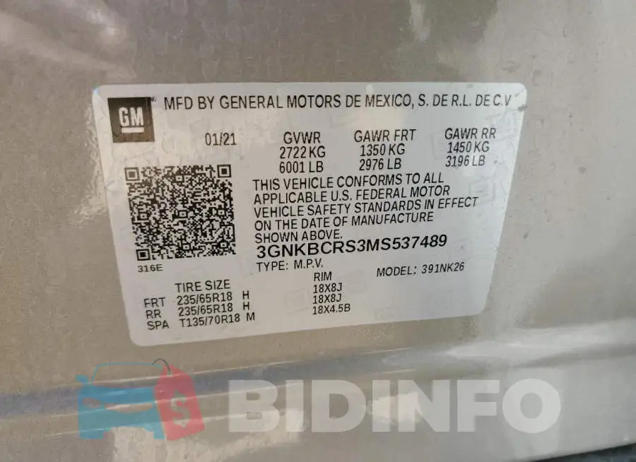 3GNKBCRS3MS537489 Photo# 13