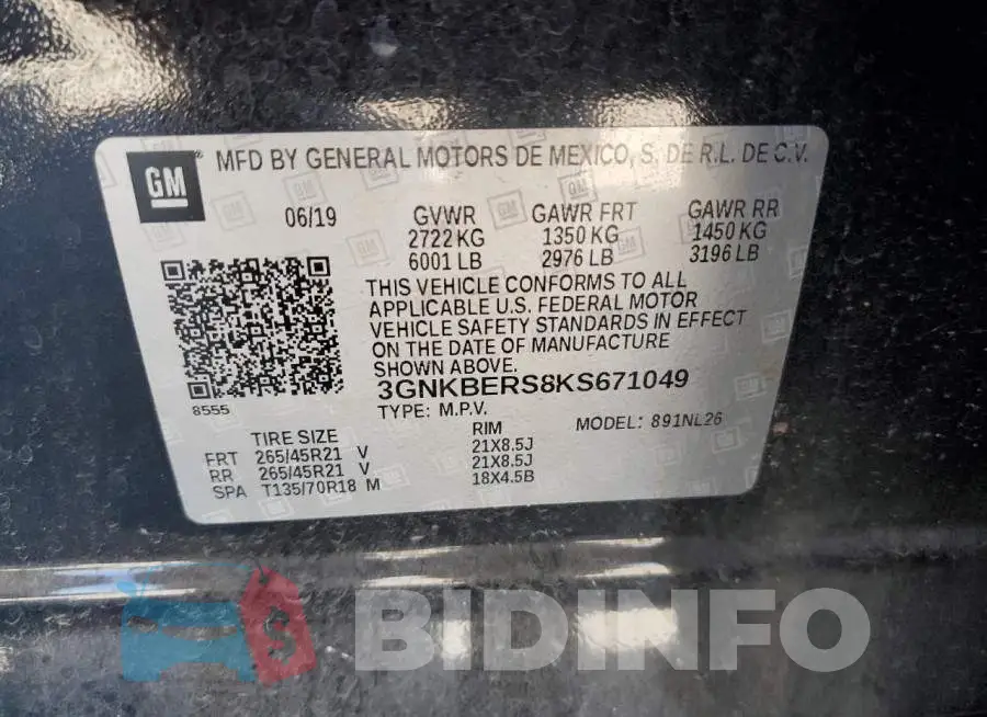 3GNKBERS8KS671049 Photo# 13