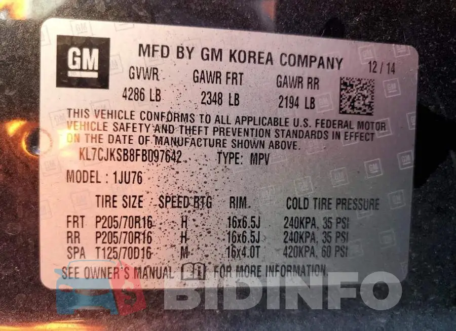 KL7CJKSB8FB097642 Photo# 14