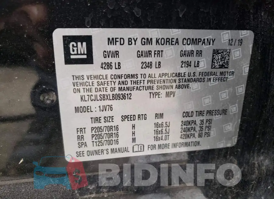 KL7CJLSBXLB093612 Photo# 10